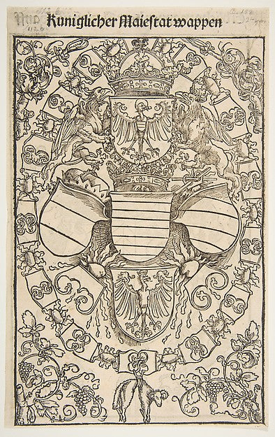 Coat of Arms of Maximilian I as King of the Romans from Reuela, Poster Print