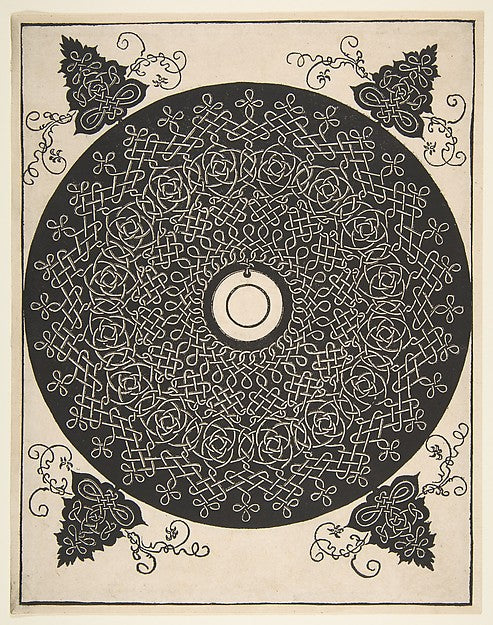 Embroidery Pattern with Round Medallion in its Center 1521 bef,16x12