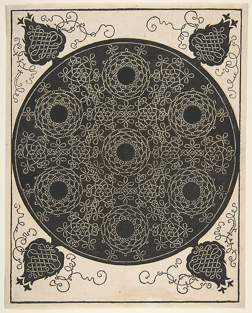 “The Sixth Knot”. Interlaced Roundel with Seven Wreaths 1521 b,  Poster Print Wall Art