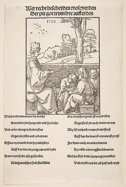The Schoolmaster n.d.-Albrecht Dürer ,  Poster Print Wall Art