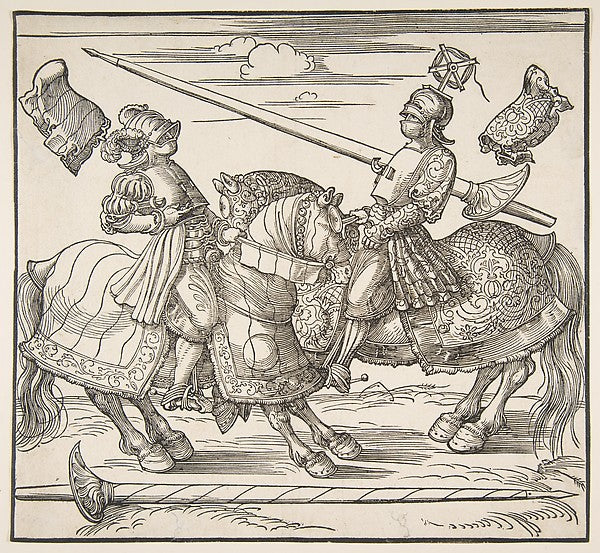 The Tournament on Horseback c1517/18-Albrecht Dürer ,  Poster Print Wall Art