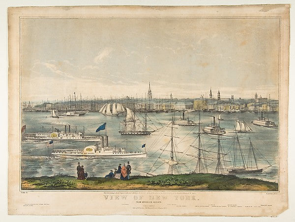 View of New York from Brooklyn Heights 1849-Frances Flora Bond,16x12"(A3)Poster