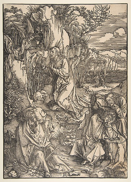Agony in the Garden n.d.-Albrecht Dürer ,  Poster Print Wall Art
