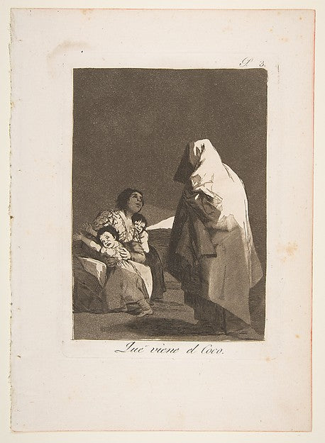 Plate 3 from 'Los Caprichos' -  Here comes the bogey-man  1799-G,  Poster Print Wall Art