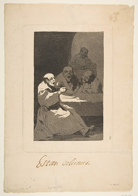 Plate 13 from 'Los Caprichos' - They are Hot  1797–98-Goya ,  Poster Print Wall Art