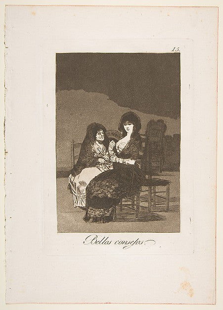 Plate 15 from 'Los Caprichos' -  A pretty piece of advice  1799-,  Poster Print Wall Art