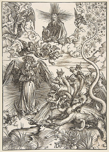 The Apocalyptic Woman  from the Apocalypse series 1511-Albrech,  Poster Print Wall Art