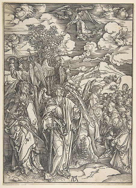 The Four Angels Restraining the Winds  from the Apocalypse ser,  Poster Print Wall Art