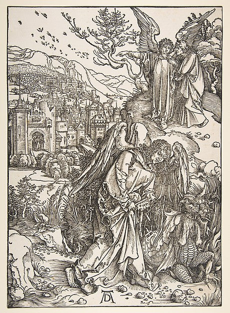 Angel with the Key to the Bottomless Pit  from the Apocalypse ,  Poster Print Wall Art