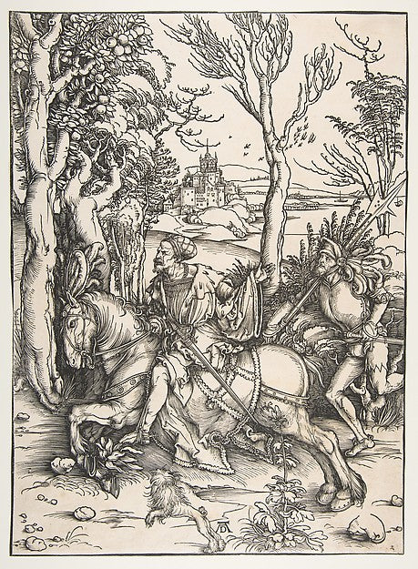 The Knight on the Horseback with Lansquenet n.d.-Albrecht Düre, Poster Print
