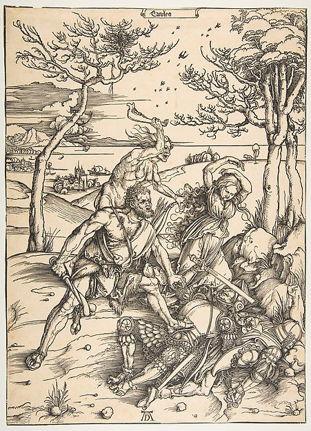Hercules Conquering the Molionide Twins n.d.-Albrecht Dürer , Poster Print