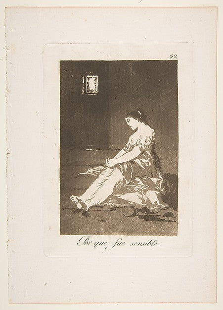 Plate 32 from 'Los Caprichos' - Because she was susceptible  179,  Poster Print Wall Art