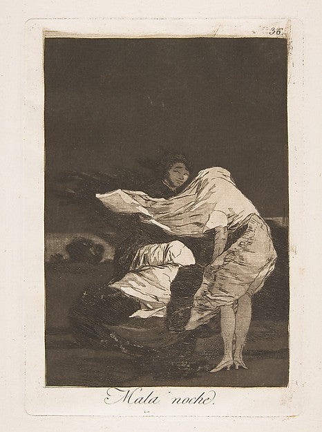 Plate 36 from 'Los Caprichos: A bad night  c1797–98-Goya , Poster Print