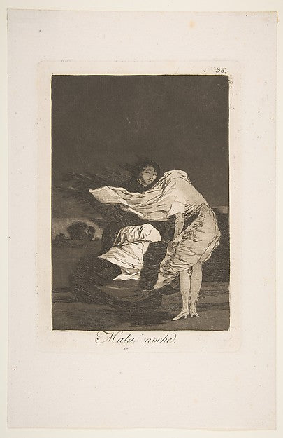 Plate 36 from 'Los Caprichos -  A bad night  c1797–99-Goya ,  Poster Print Wall Art