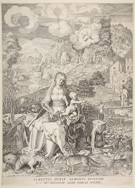 Virgin and Child in a Landscape c1597-Aegidius Sadeler II, Aft,16x12"(A3)Poster