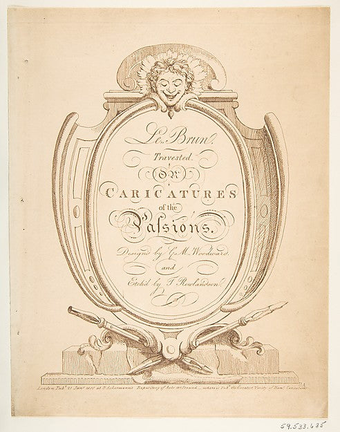 Title Page: Le Brun Travested  or Caricatures of the Passions ,16x12
