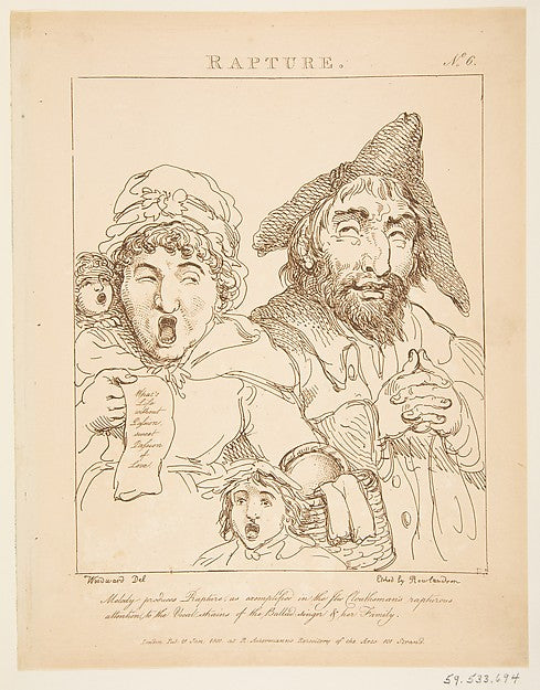 Rapture  January 21, 1800-Thomas Rowlandson, After George Mout,  Poster Print Wall Art
