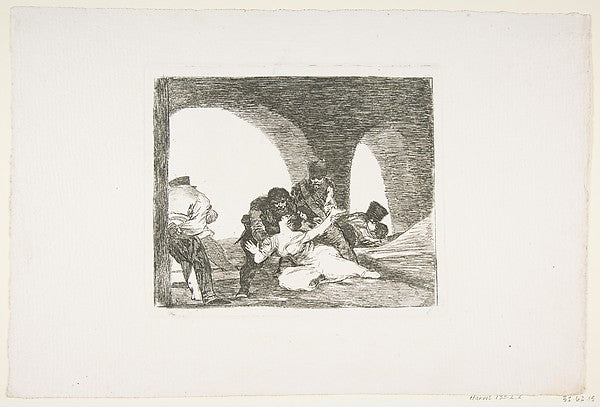 Plate 13 from "The Disasters of War'  -  'Bitter to be Present.',  Poster Print Wall Art