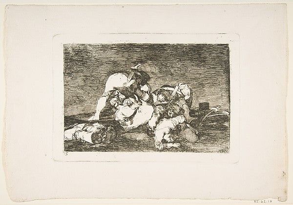 Plate 10 from "The Disasters of War'  -  'Nor do these.'  1810-G,  Poster Print Wall Art