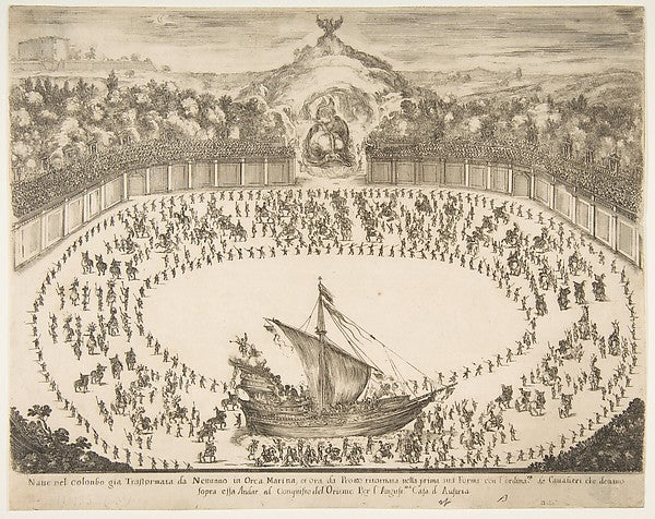 Parade float in the form of a ship  coat of arms of the Grand ,  Poster Print Wall Art