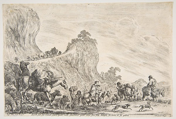 The Journey of Jacob in Egypt c1647-Stefano della Bella ,  Poster Print Wall Art