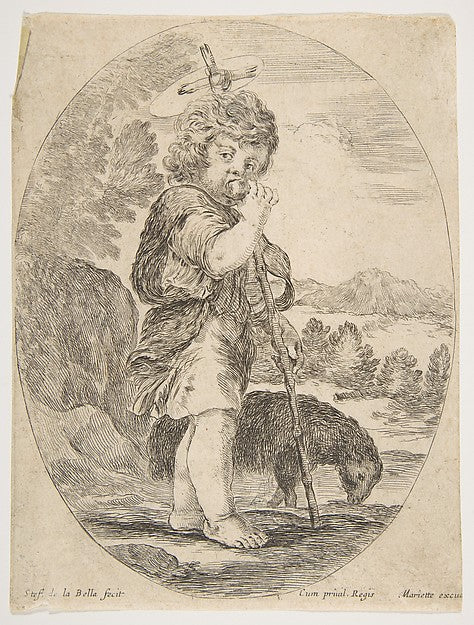 Saint John the Baptist Biting a Piece of Fruit c1641-Stefano d,  Poster Print Wall Art
