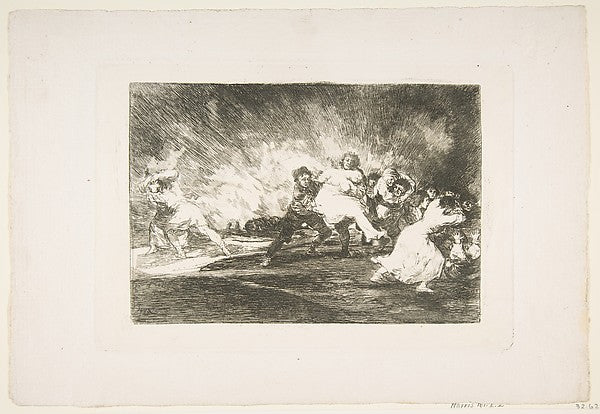 Plate 41 from 'The Disasters of War'  -  'They escape through th,  Poster Print Wall Art