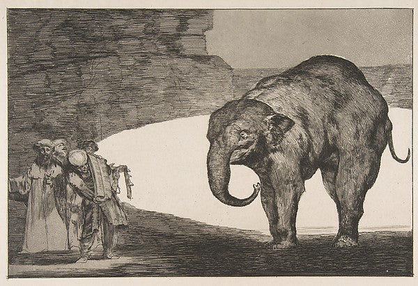 Plate C  from the 'Disparates' -  Animal Folly c1816–23-Goya ,  Poster Print Wall Art