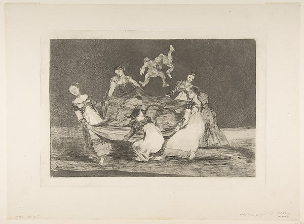 Plate 1 from the 'Disparates' -  Feminine folly. c1816–23-Goya ,  Poster Print Wall Art