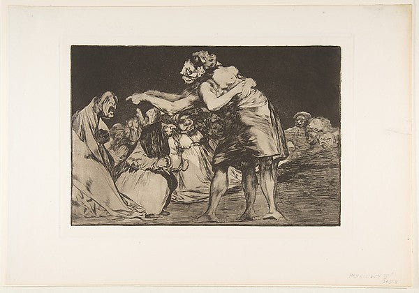 Plate 7 from the 'Disparates' -   Disorderly Folly c1816–23-Goya,  Poster Print Wall Art
