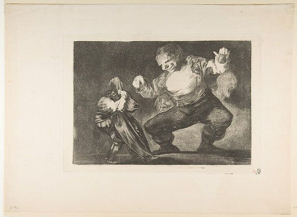 Plate 4 from the 'Disparates' -  Simpleton c1816–23-Goya ,  Poster Print Wall Art