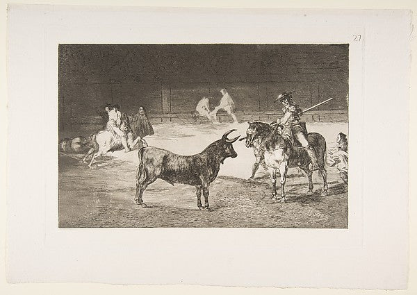Plate 27 from the 'Tauromaquia' -  The celebrated picador  Ferna,  Poster Print Wall Art