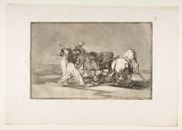 Plate 3 of the 'Tauromaquia':The Moors settled in Spain  givin,  Poster Print