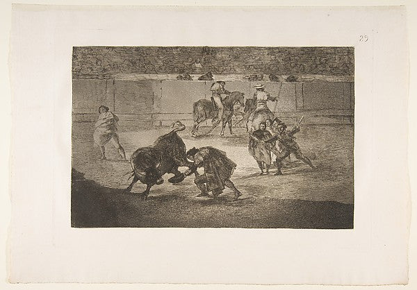 Plate 29 of  the 'Tauromaquia': Pepe Illo making the pass of t,  Poster Print