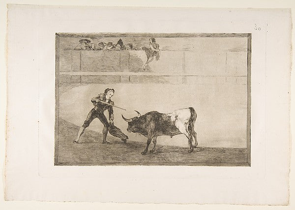 Plate 30 of  the 'Tauromaquia': Pedro Romero killing the halte,  Poster Print
