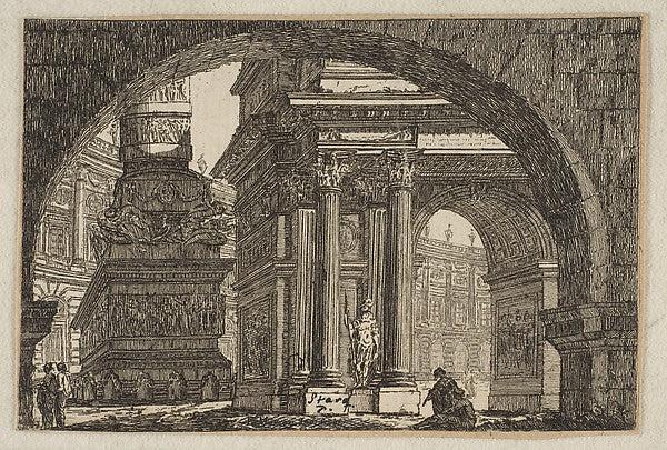 Figures in an Imaginary Architectural Interior c1760-Pierre Mo,  Poster Print