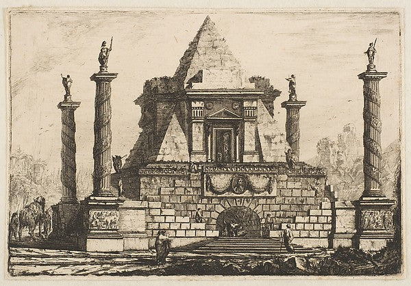 View of a Funerary Monument and Crypt c1760-Pierre Moreau ,16x12"(A3)Poster