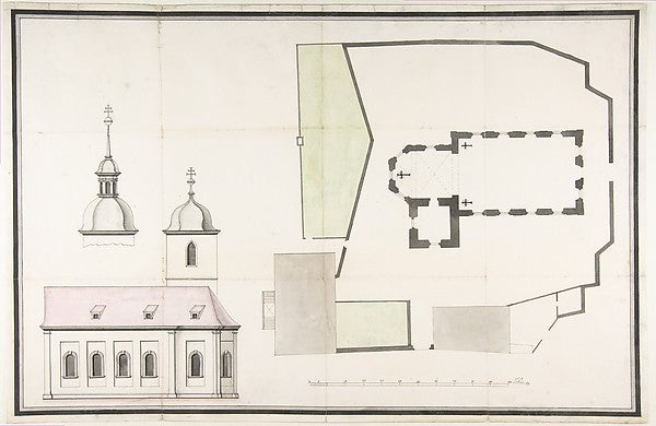 Design for the Parish Church of Merkershausen 1738-Workshop of,  Poster Print