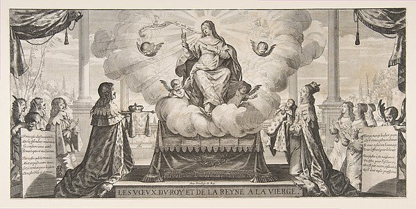Almanach for 1639 -  Louis XIII and Anne of Austria Entrusting t,  Poster Print Wall Art