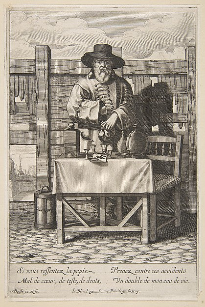 Brandy or Cure Seller mid to late 17th cent-Abraham Bosse,16x12