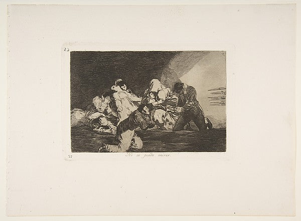 Plate 26  from 'The Disasters of War'  -  'One can't look.'  181,  Poster Print Wall Art