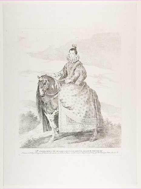 Margaret of Austria on horseback  after Velázquez 1778-Goya ,,16x12"(A3) Poster