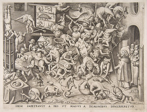 The Fall of the Magician 1565-Pieter van der Heyden, After Pie,16x12"(A3) Poster