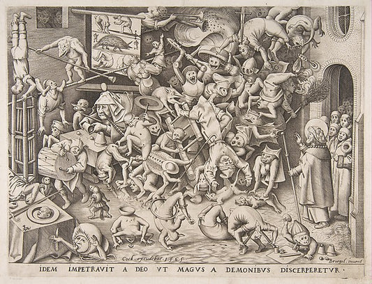 The Fall of the Magician 1565-Pieter van der Heyden, After Pie,16x12"(A3) Poster