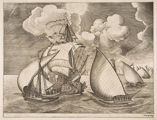 Fleet of Galleys Escorted by a Caravel from The Sailing Vessel,16x12"(A3) Poster
