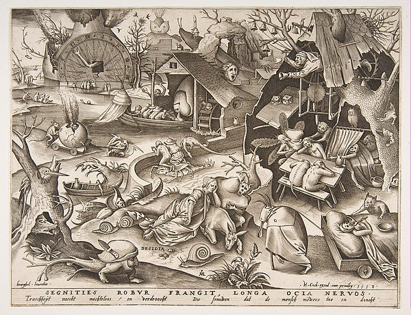 Sloth   from the series The Seven Deadly Sins 1558-Pieter van,16x12"(A3) Poster