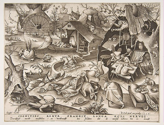 Sloth   from the series The Seven Deadly Sins 1558-Pieter van,16x12"(A3) Poster