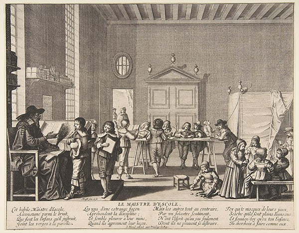The School Master c1635–38-Abraham Bosse, Poster Print