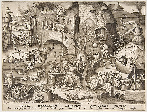 Envy  from The Seven Deadly Sins 1558-After Pieter Bruegel the,16x12"(A3) Poster