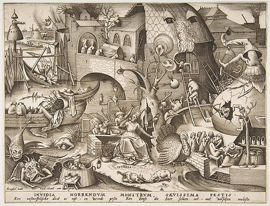 Envy  from The Seven Deadly Sins 1558-After Pieter Bruegel the,16x12"(A3) Poster